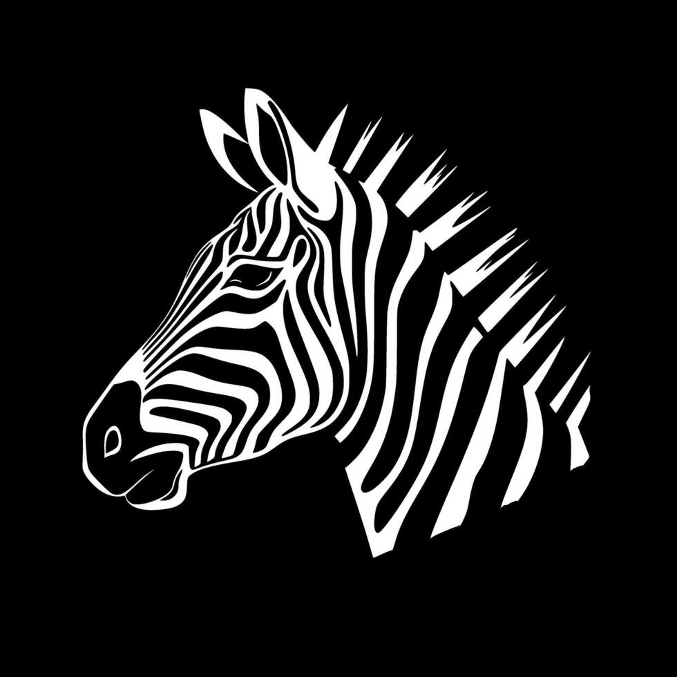 Zebra, Black and White illustration vector