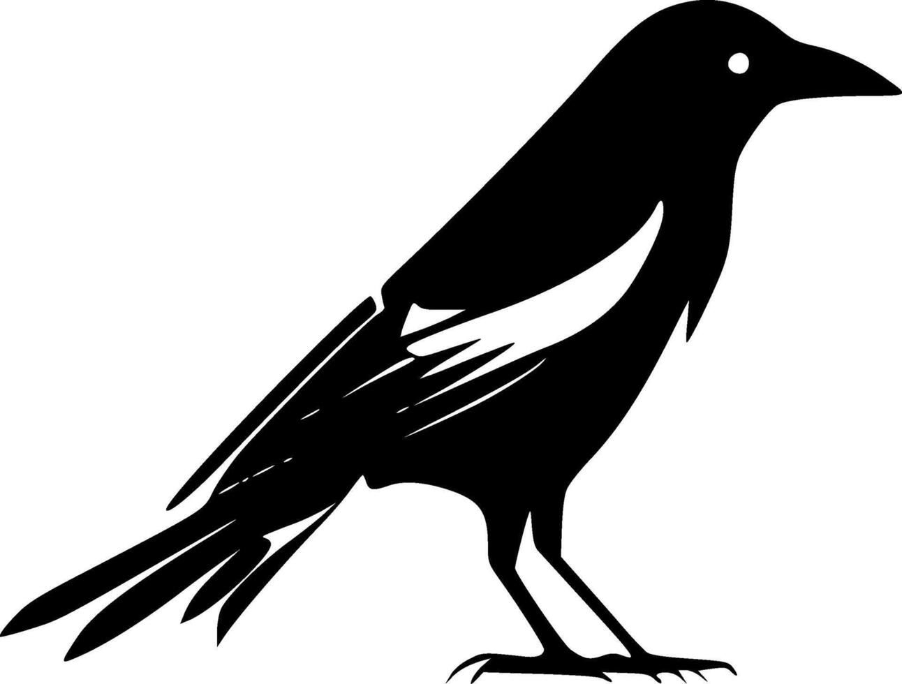 Crow - Black and White Isolated Icon - illustration vector