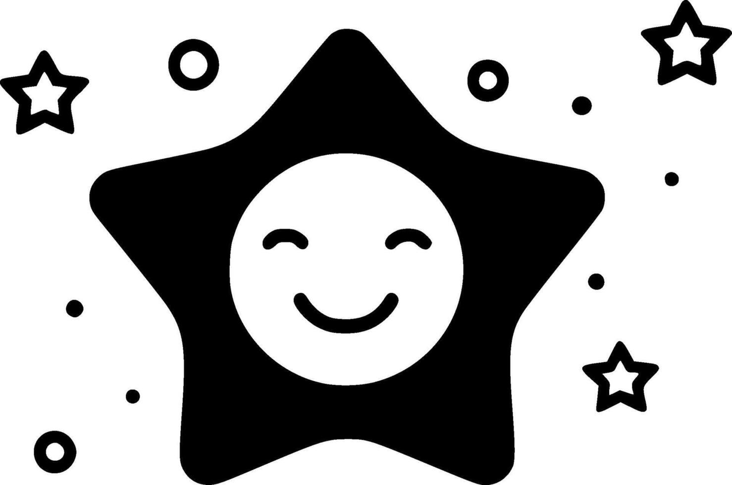 Stars, Black and White illustration vector
