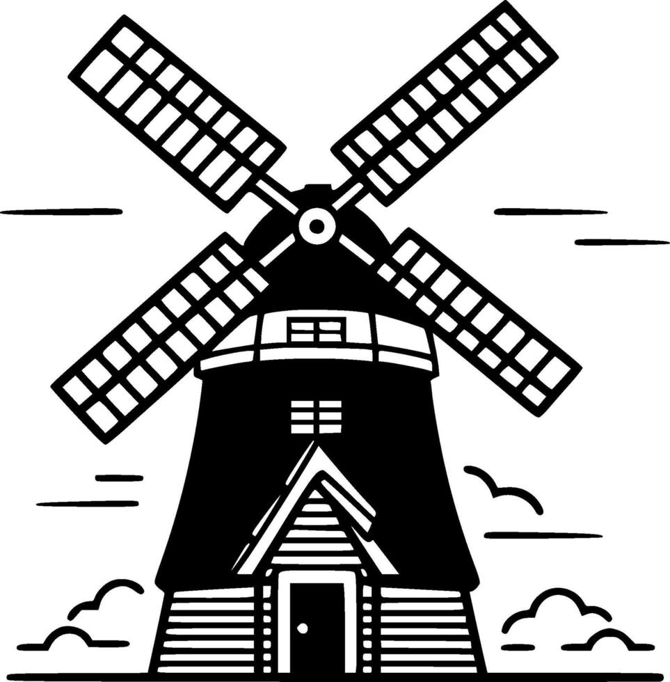 Windmill - Minimalist and Flat Logo - illustration vector