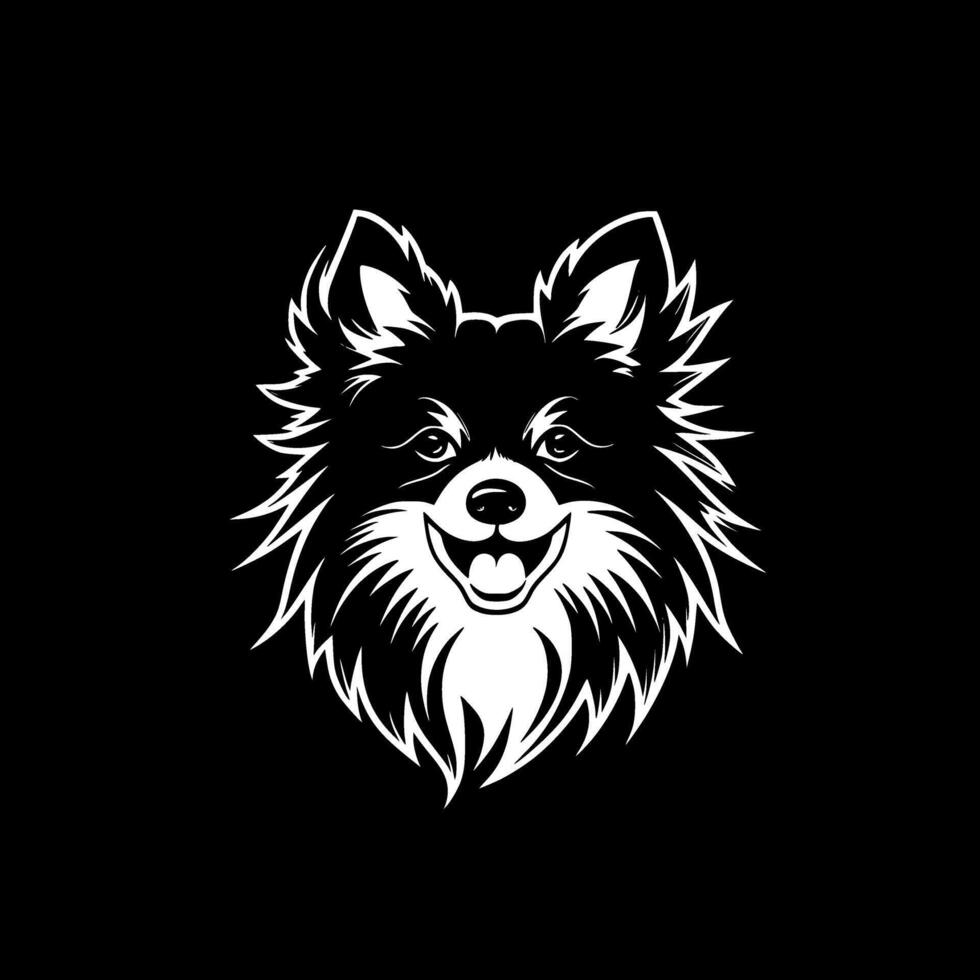 Pomeranian, Minimalist and Simple Silhouette - illustration vector