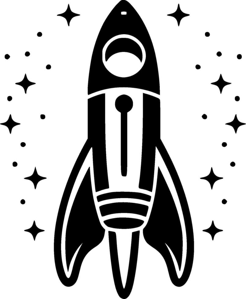Rocket, Minimalist and Simple Silhouette - illustration vector