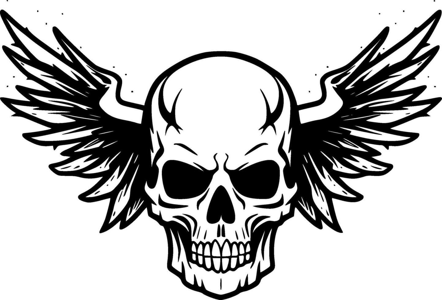 Skull, Minimalist and Simple Silhouette - illustration vector