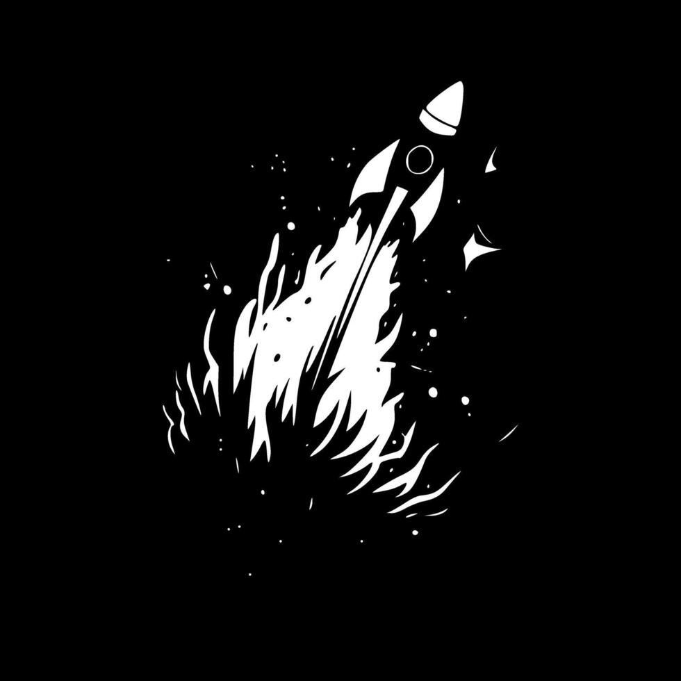 Space - Black and White Isolated Icon - illustration vector