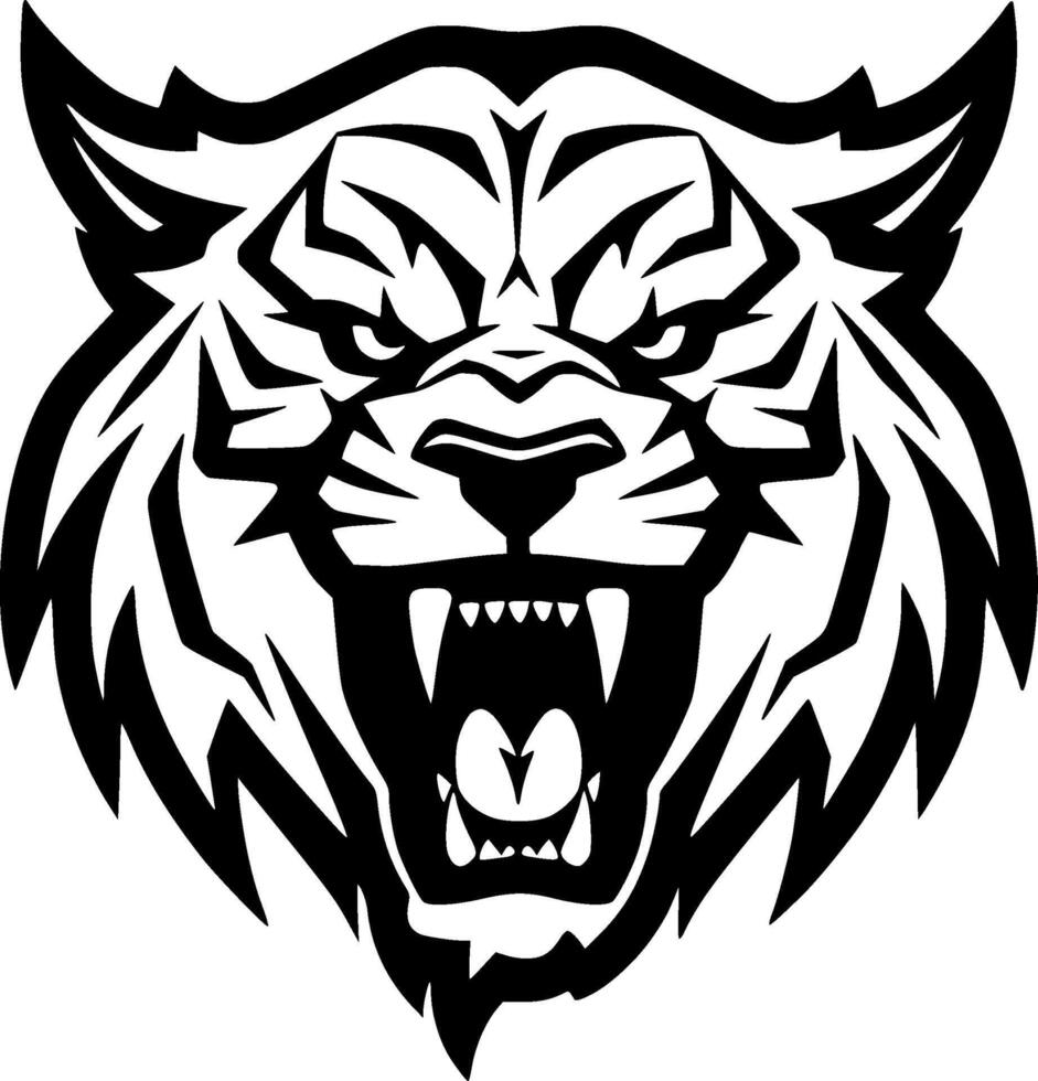 Tiger, Minimalist and Simple Silhouette - illustration vector