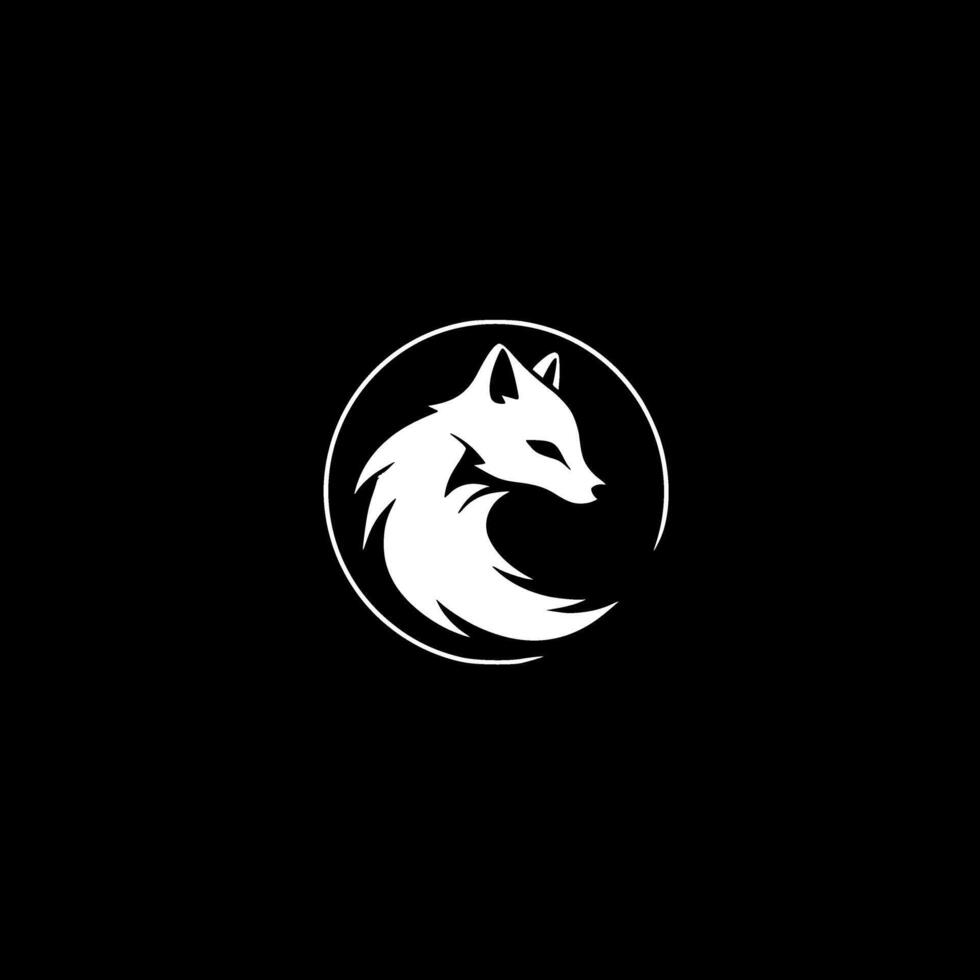 Fox, Black and White illustration vector