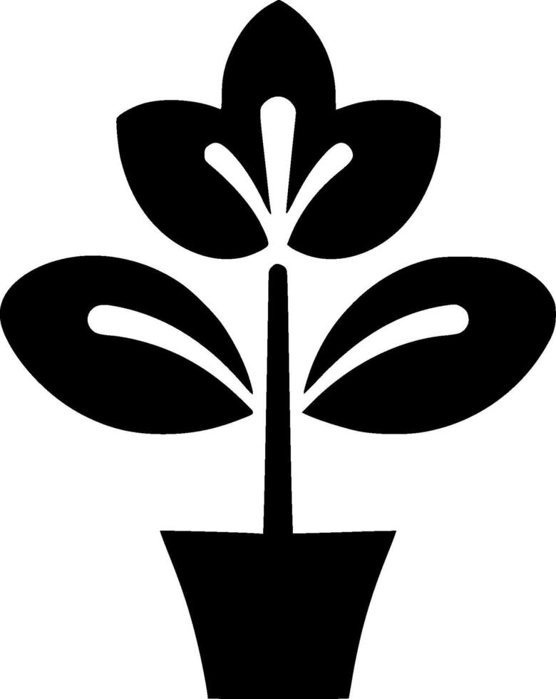 Flower - Black and White Isolated Icon - illustration vector