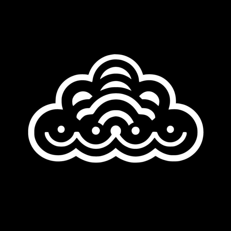 Cloud - Black and White Isolated Icon - illustration vector
