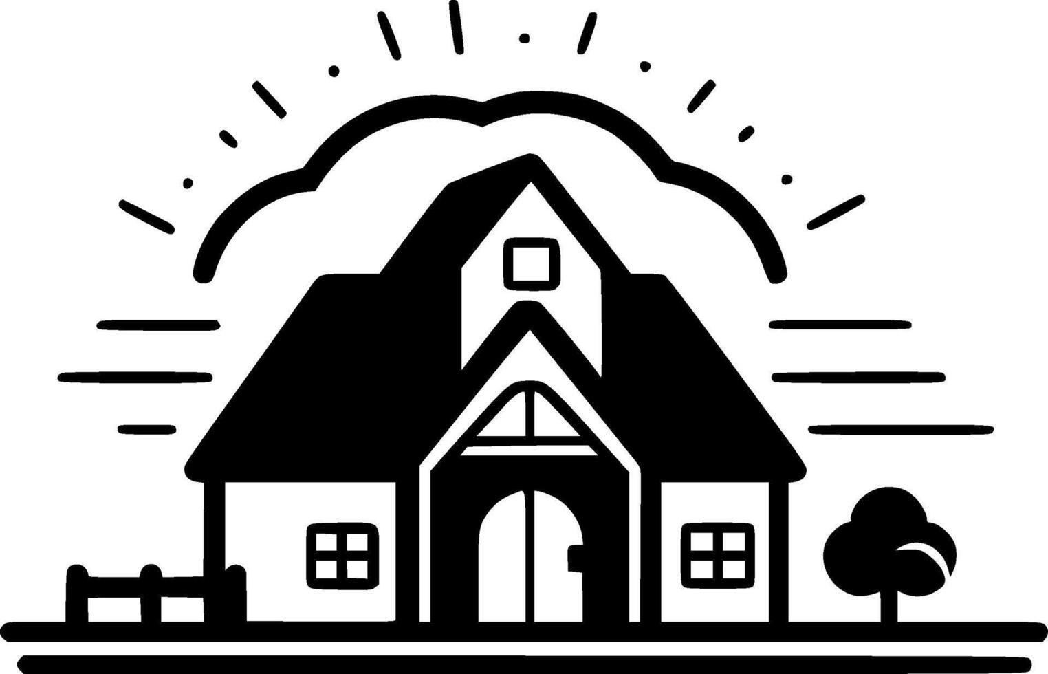 Farmhouse - Minimalist and Flat Logo - illustration vector
