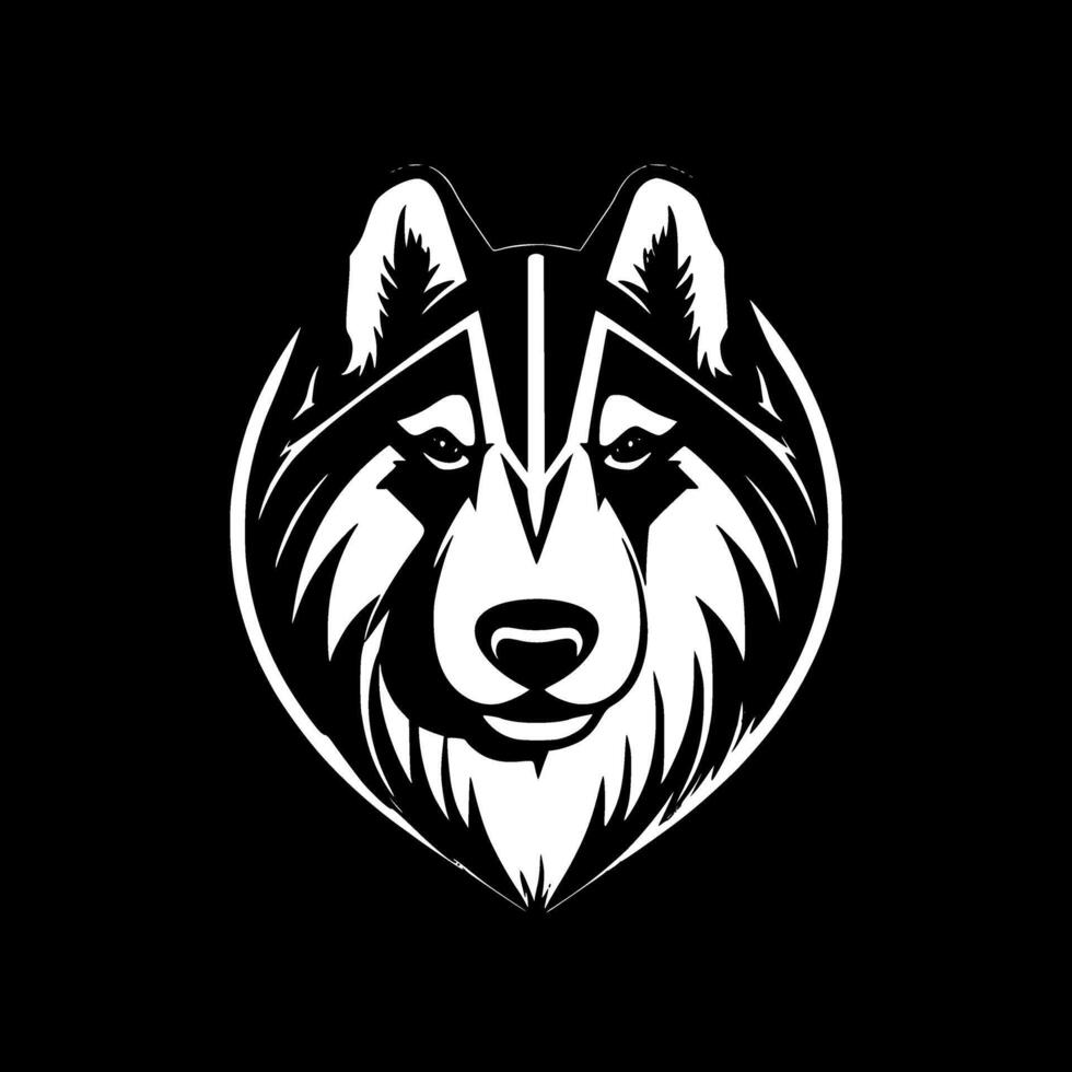 Siberian Husky, Minimalist and Simple Silhouette - illustration vector