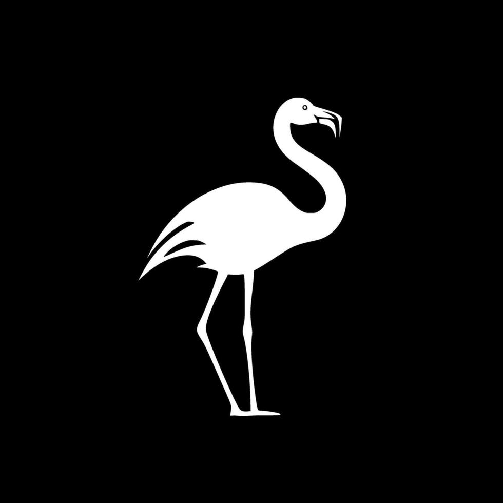 Flamingo - Black and White Isolated Icon - illustration vector