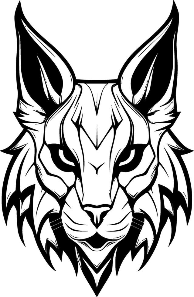 Lynx - Black and White Isolated Icon - illustration vector