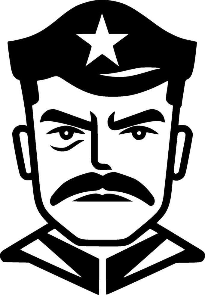 Military - Black and White Isolated Icon - illustration vector