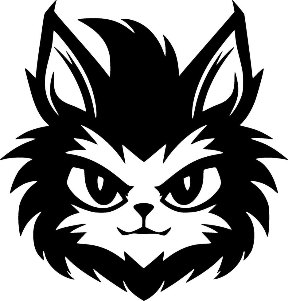 Cat - Black and White Isolated Icon - illustration vector