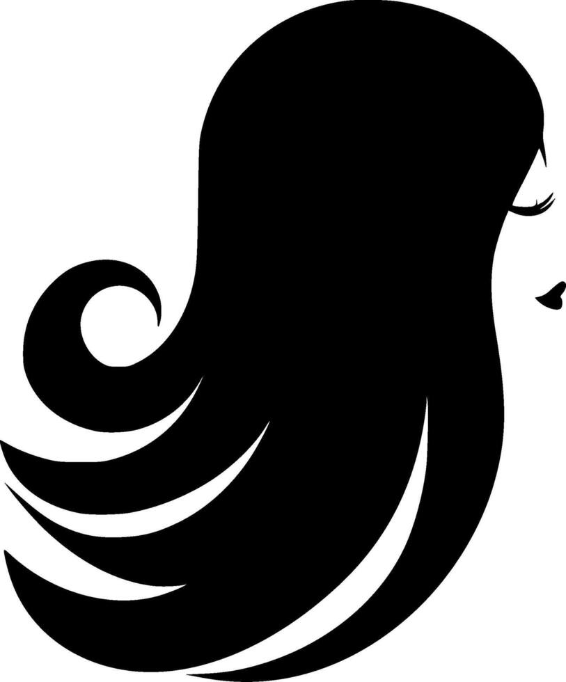 Hair, Minimalist and Simple Silhouette - illustration vector