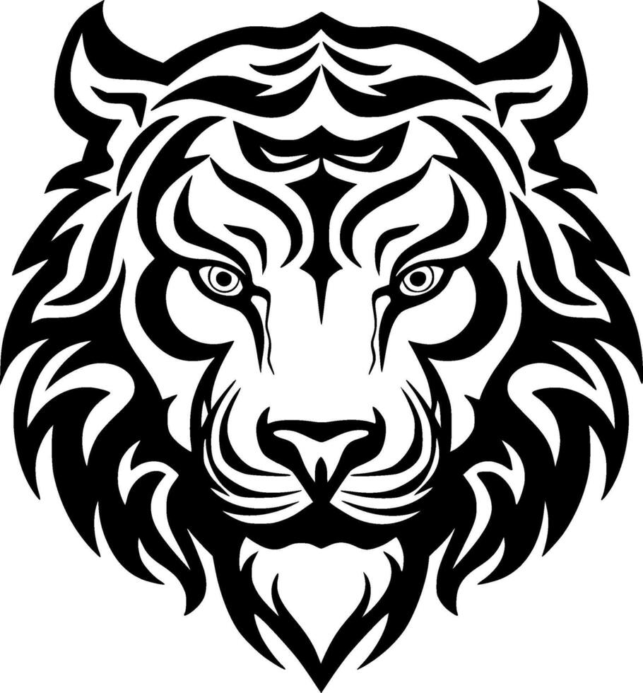 Tiger, Minimalist and Simple Silhouette - illustration vector