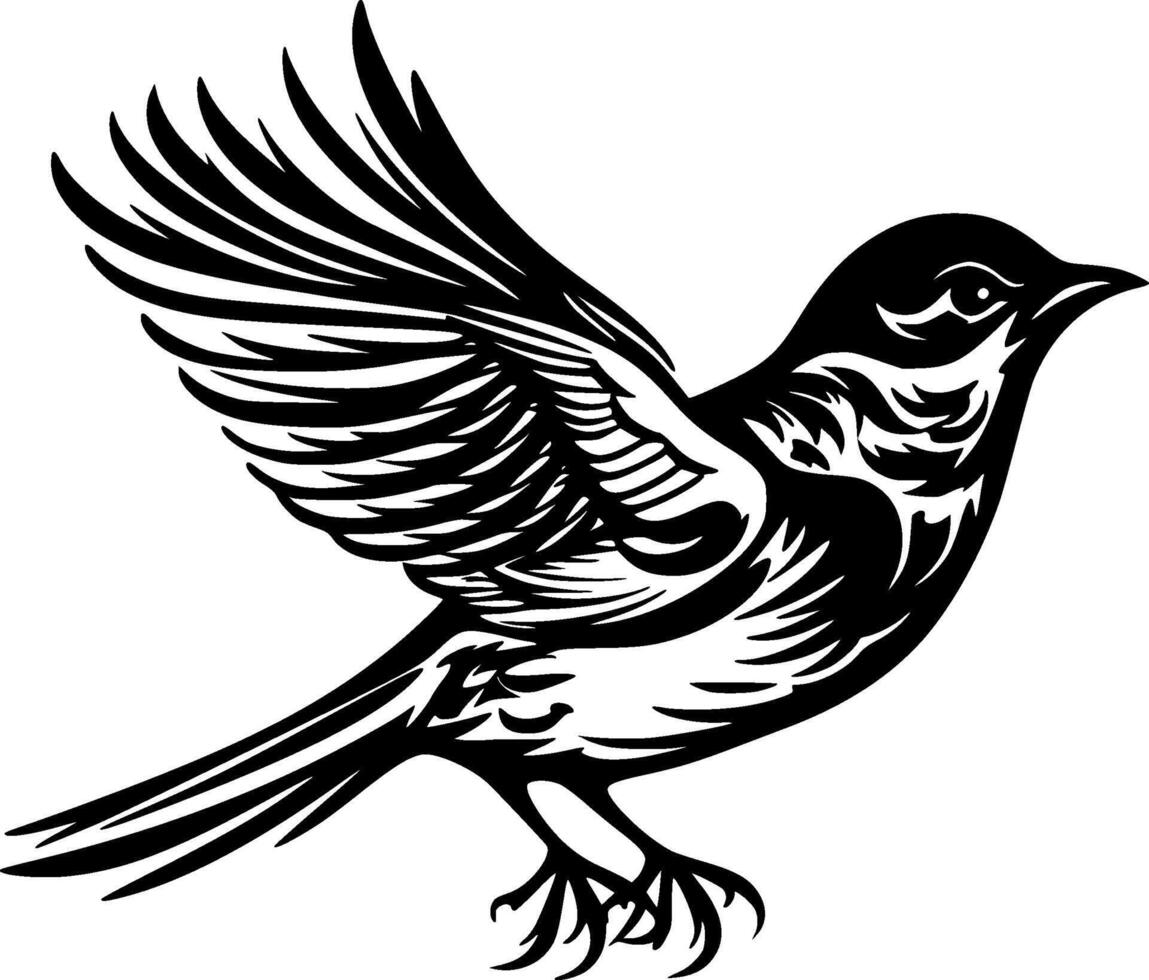 Sparrow, Minimalist and Simple Silhouette - illustration vector