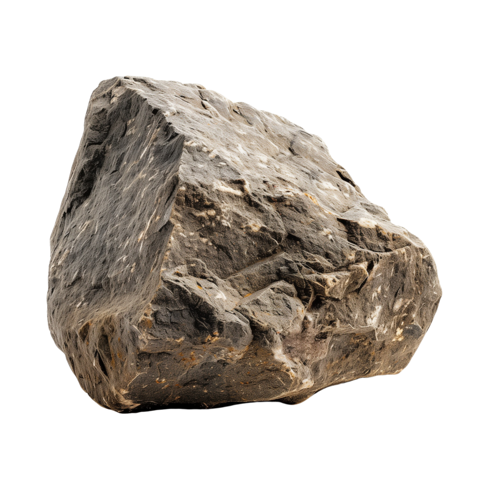 A single large rock isolated on a transparent background png