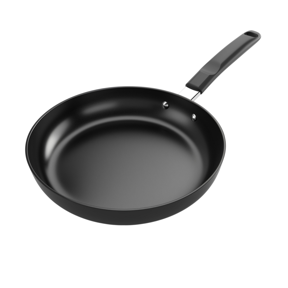 A non-stick frying pan isolated on a transparent background png