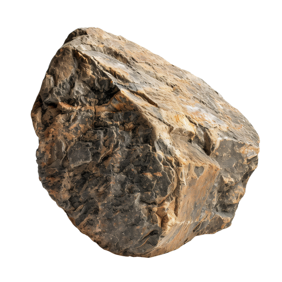 A single large rock isolated on a transparent background png
