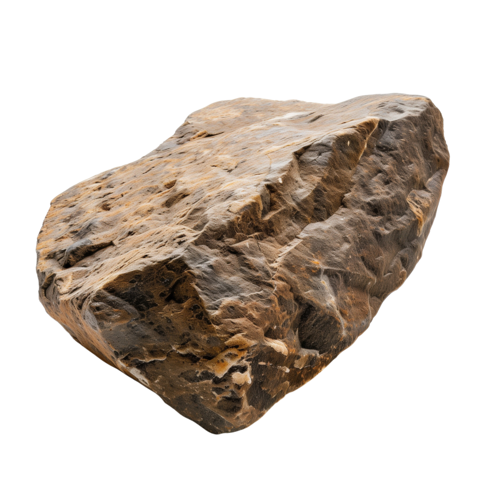 A single large rock isolated on a transparent background png