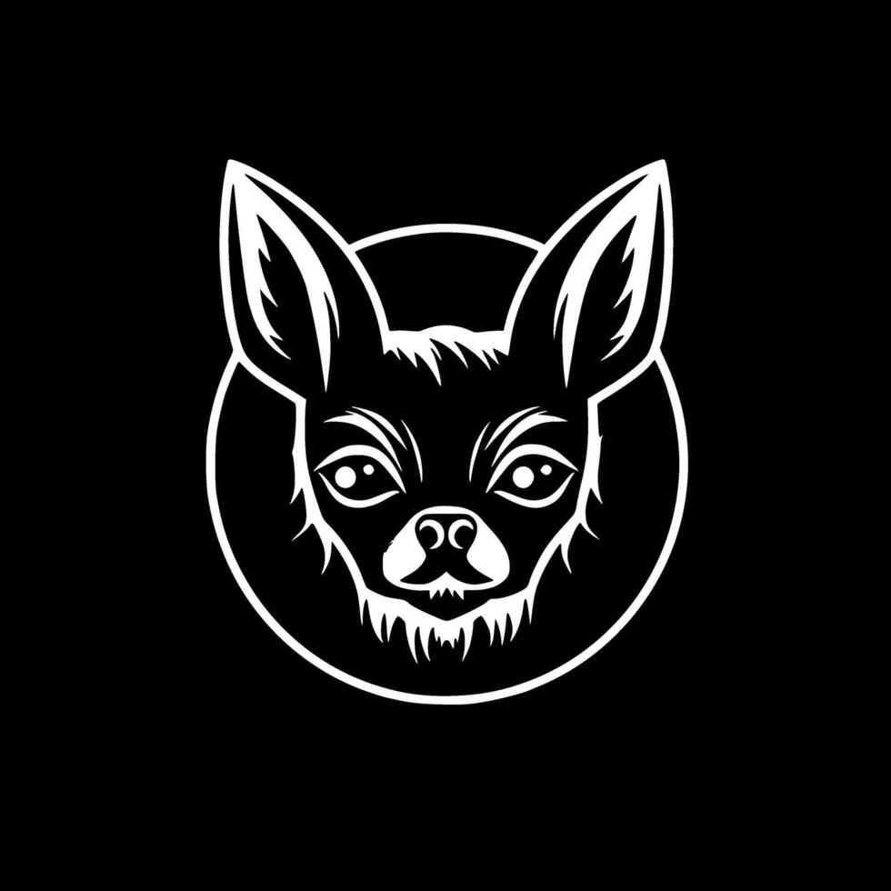 Chihuahua - Black and White Isolated Icon - illustration vector