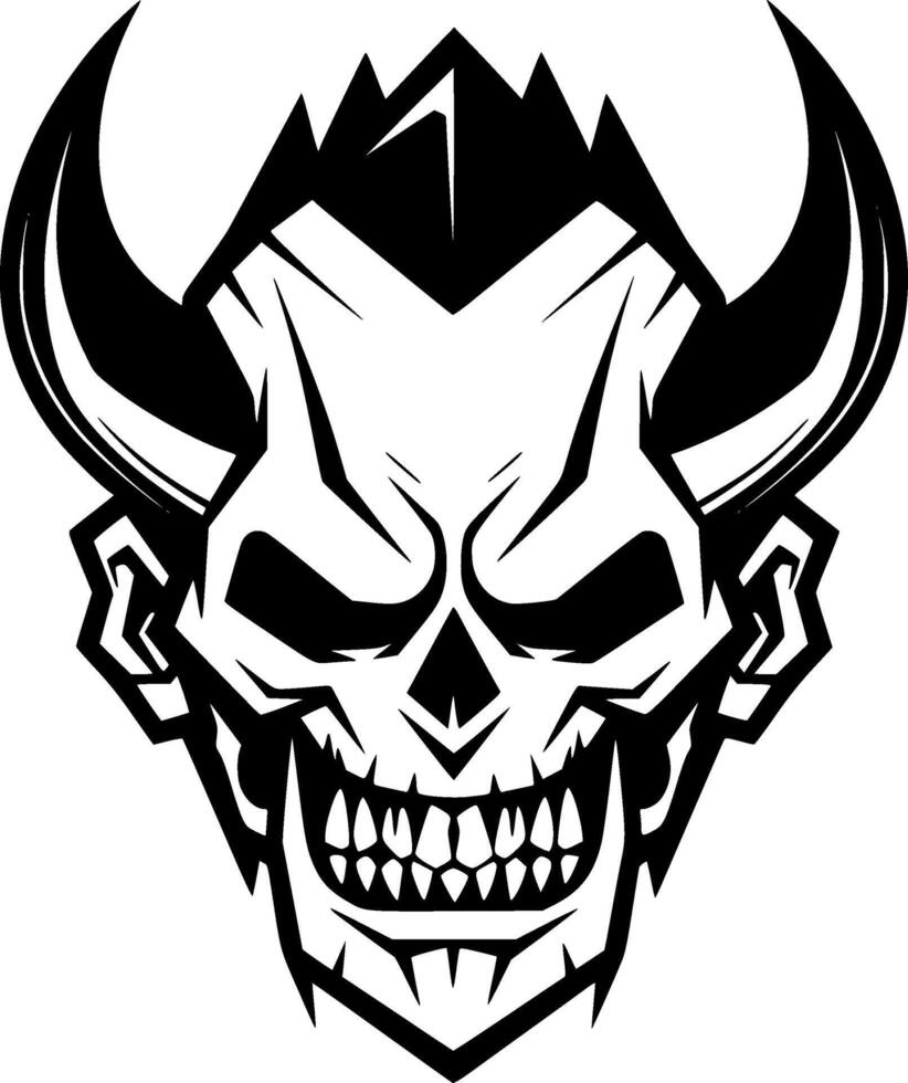 Skull - Black and White Isolated Icon - illustration vector