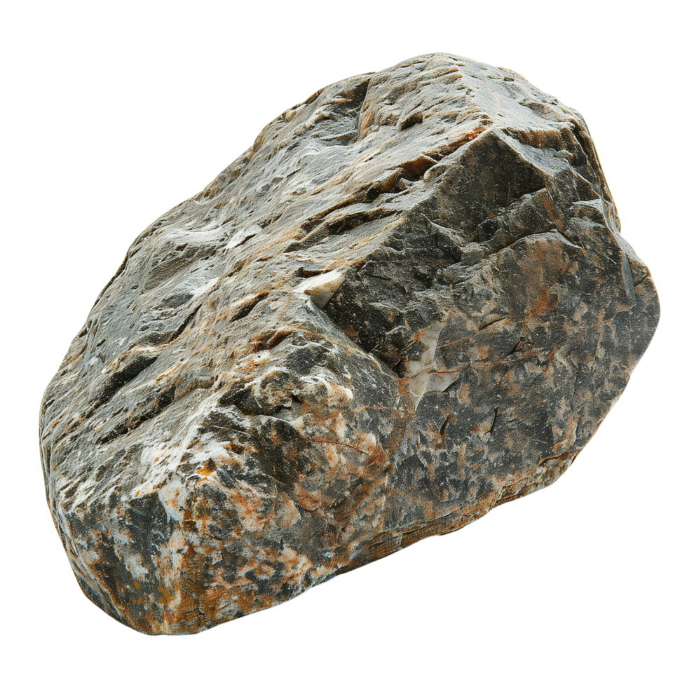 A single large rock isolated on a transparent background png