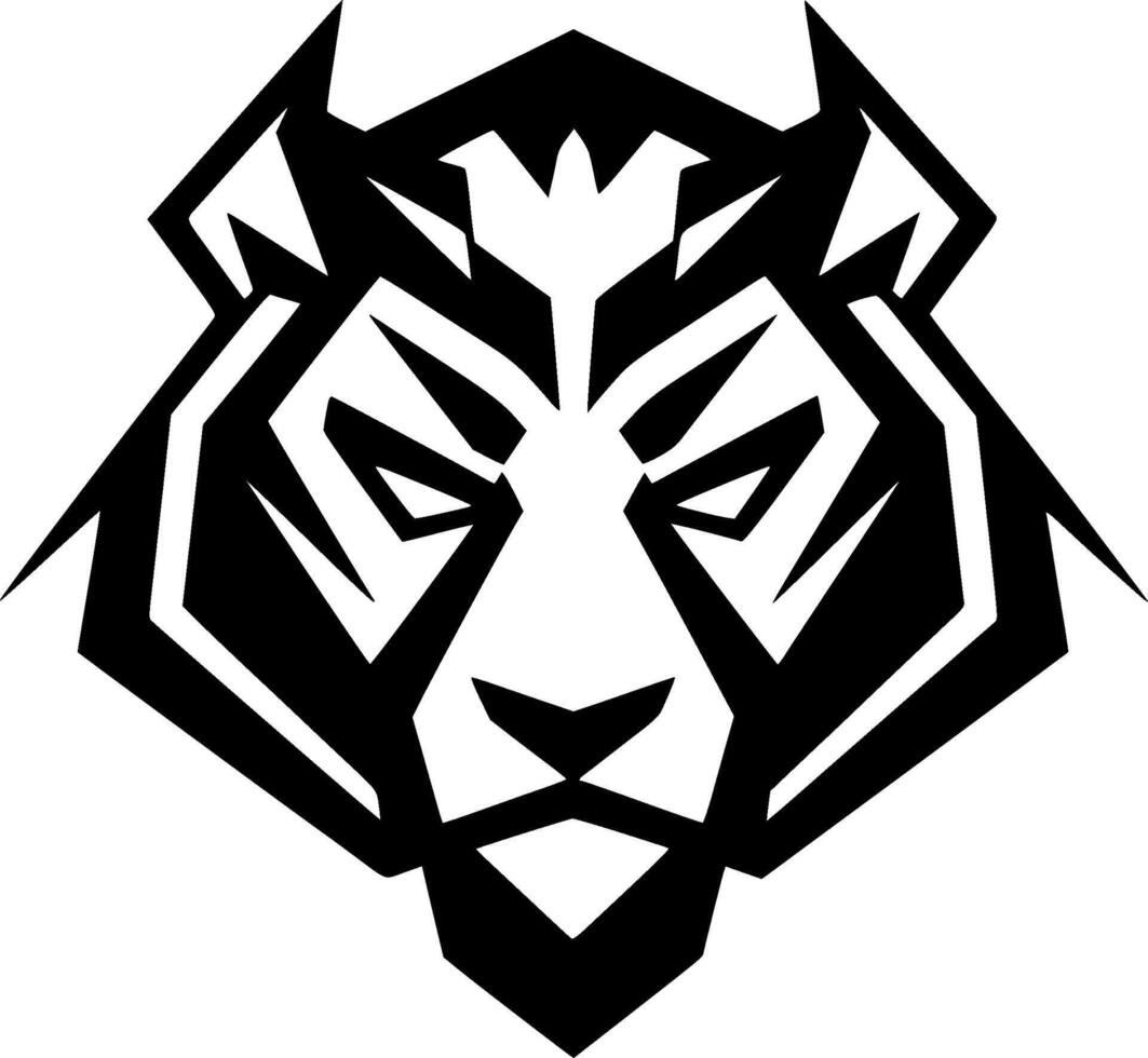 Tiger, Black and White illustration vector