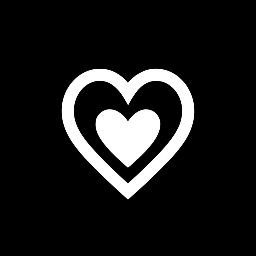 Heart, Black and White illustration vector