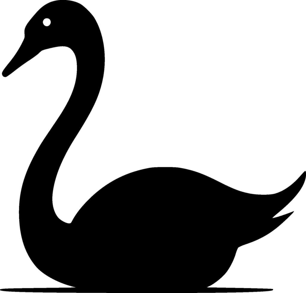 Swan - Black and White Isolated Icon - illustration vector
