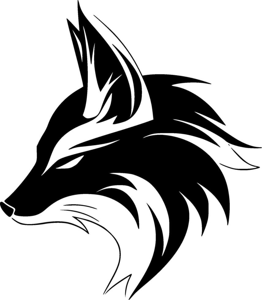 Fox, Black and White illustration vector