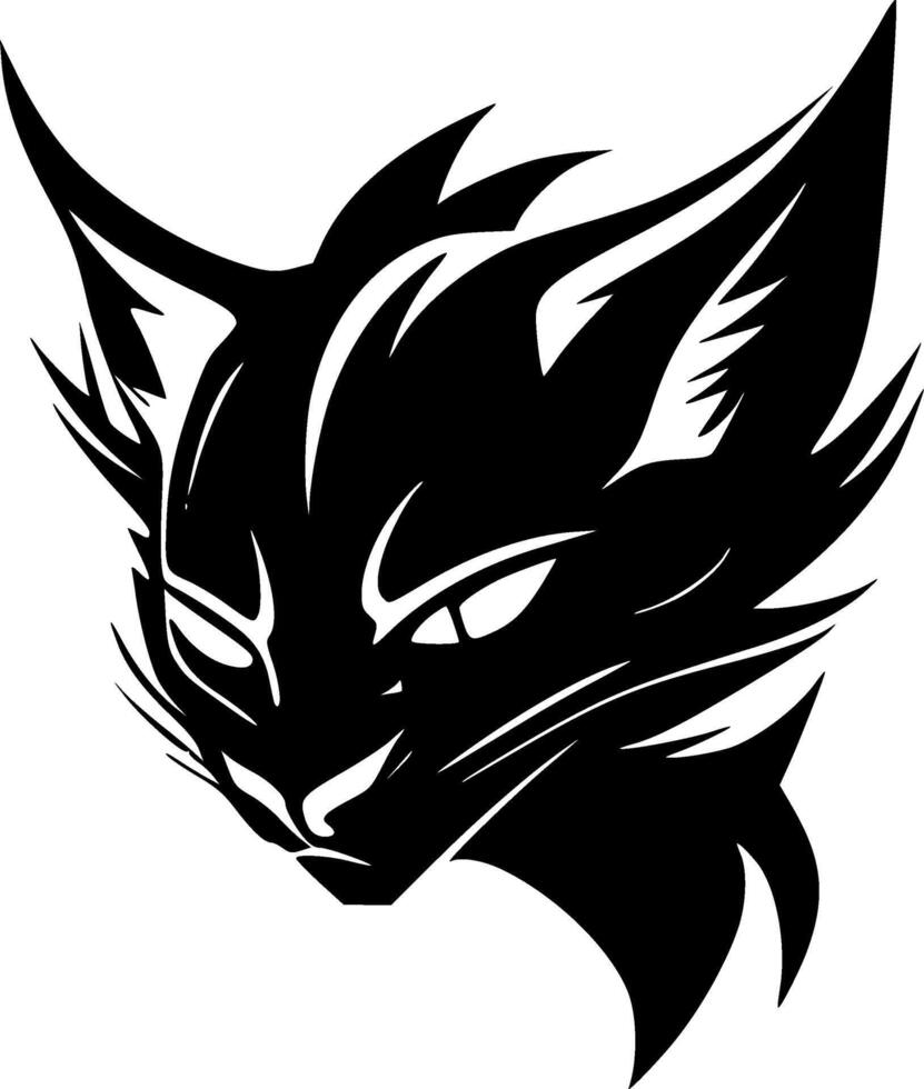 Wildcat, Black and White illustration vector
