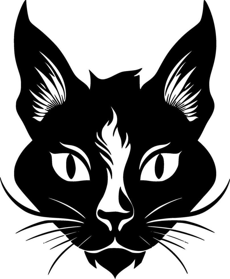 Siamese, Black and White illustration vector