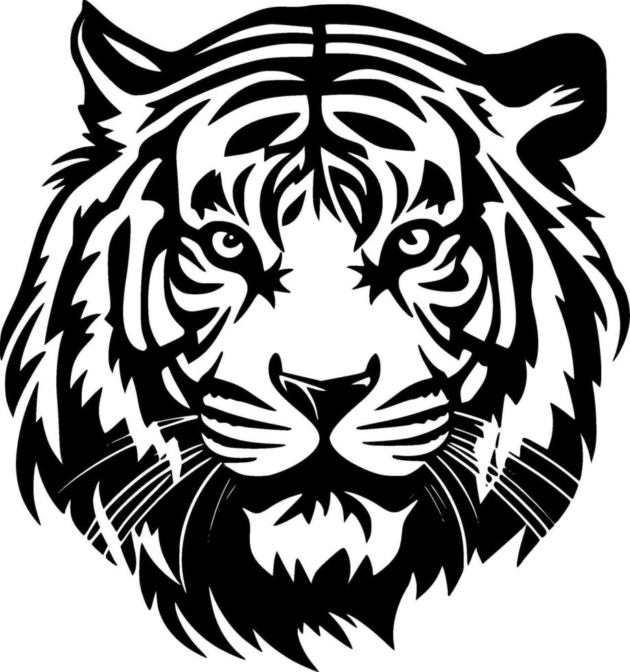 Tiger, Minimalist and Simple Silhouette - illustration vector