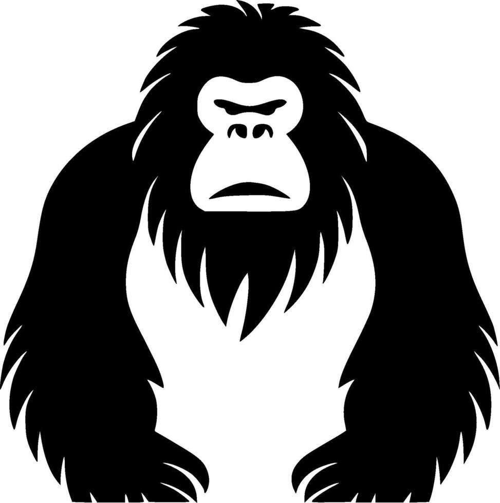 Bigfoot - Black and White Isolated Icon - illustration vector