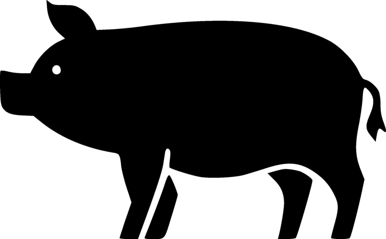 Pig, Minimalist and Simple Silhouette - illustration vector