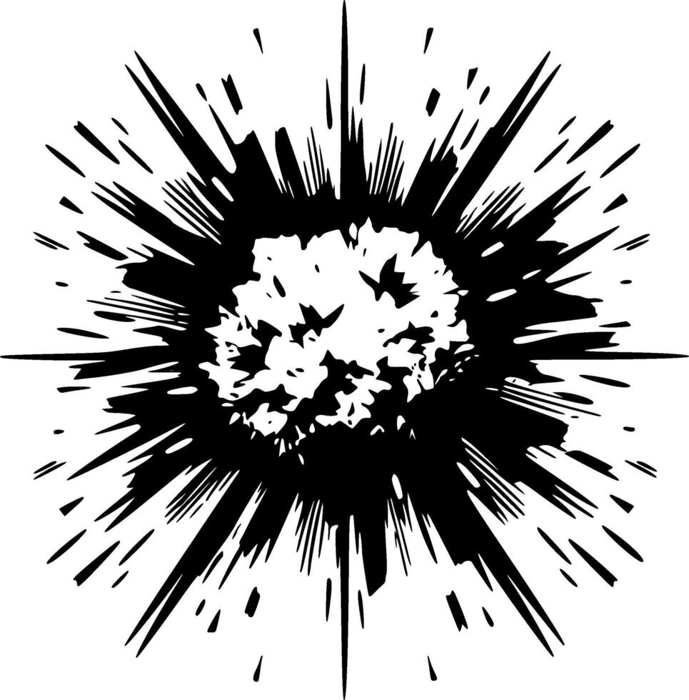 Explosion, Black and White illustration vector