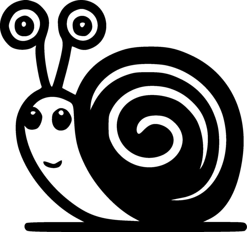 Snail, Minimalist and Simple Silhouette - illustration vector