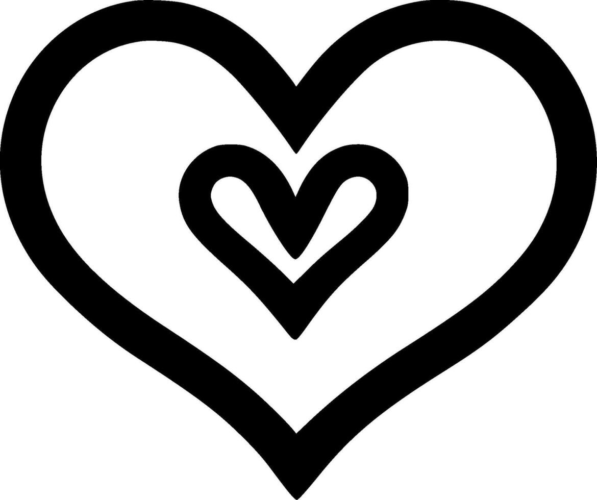 Heart, Black and White illustration vector