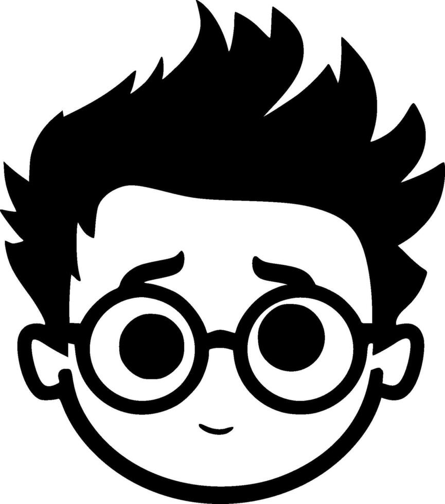 Kid - Black and White Isolated Icon - illustration vector