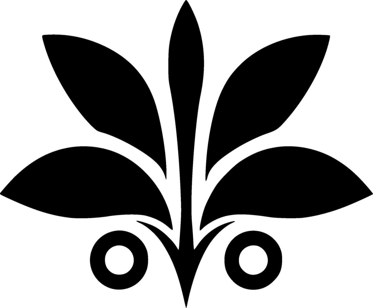 Flower - Black and White Isolated Icon - illustration vector