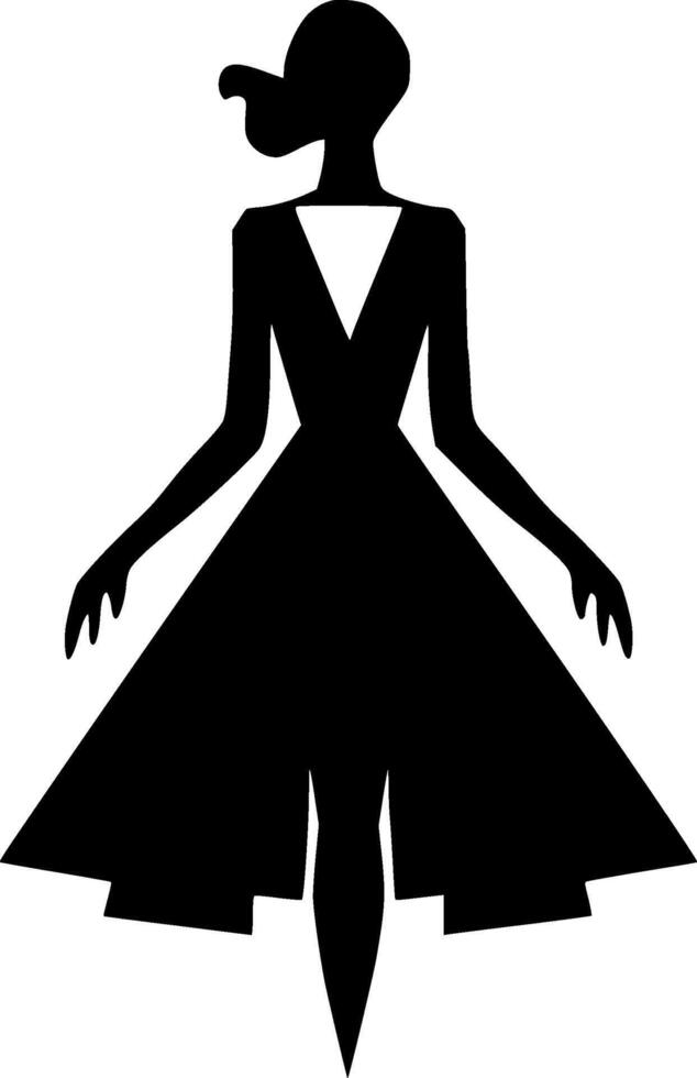 Dress - Black and White Isolated Icon - illustration vector