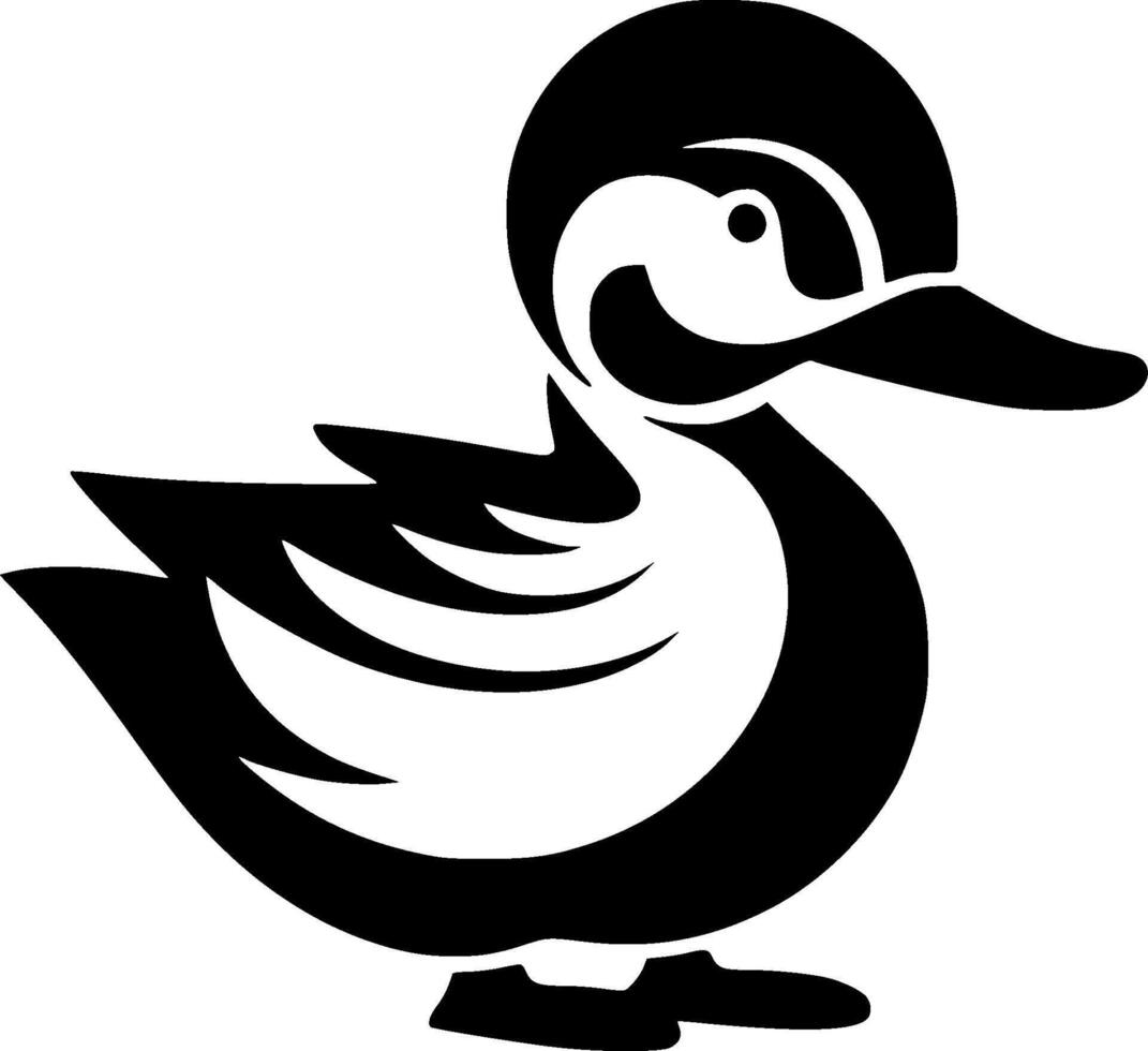 Duck - Black and White Isolated Icon - illustration vector