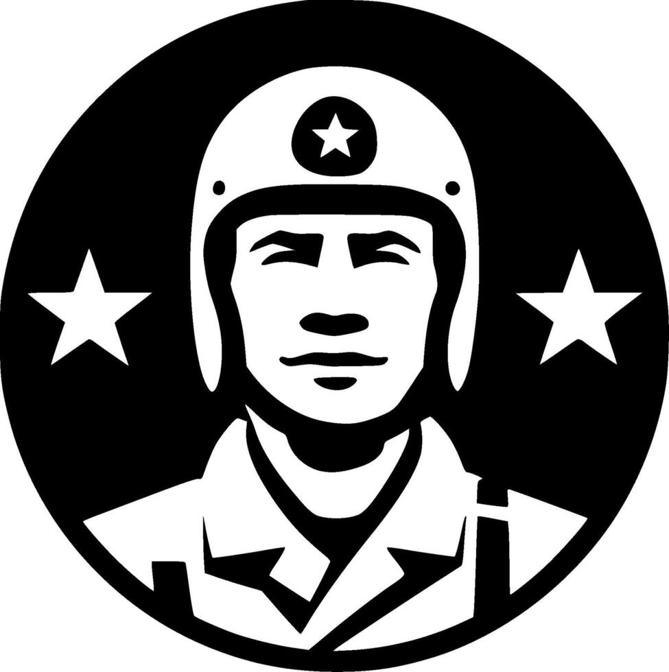 Army - Black and White Isolated Icon - illustration vector