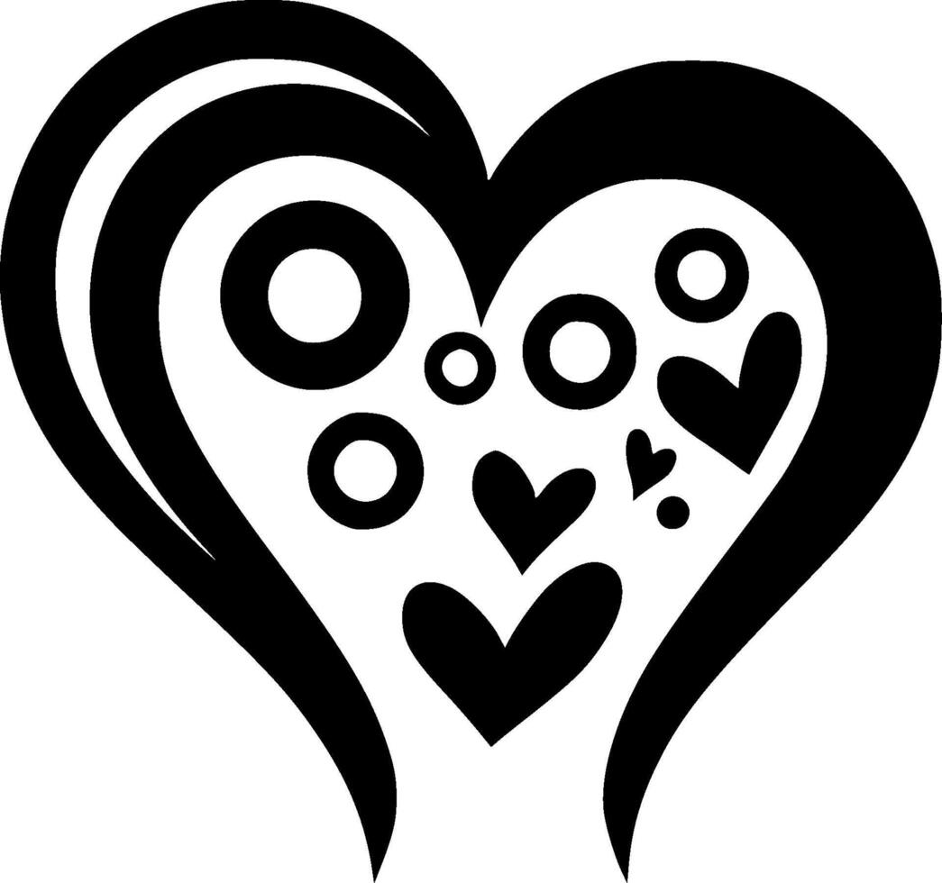 Heart - Black and White Isolated Icon - illustration vector
