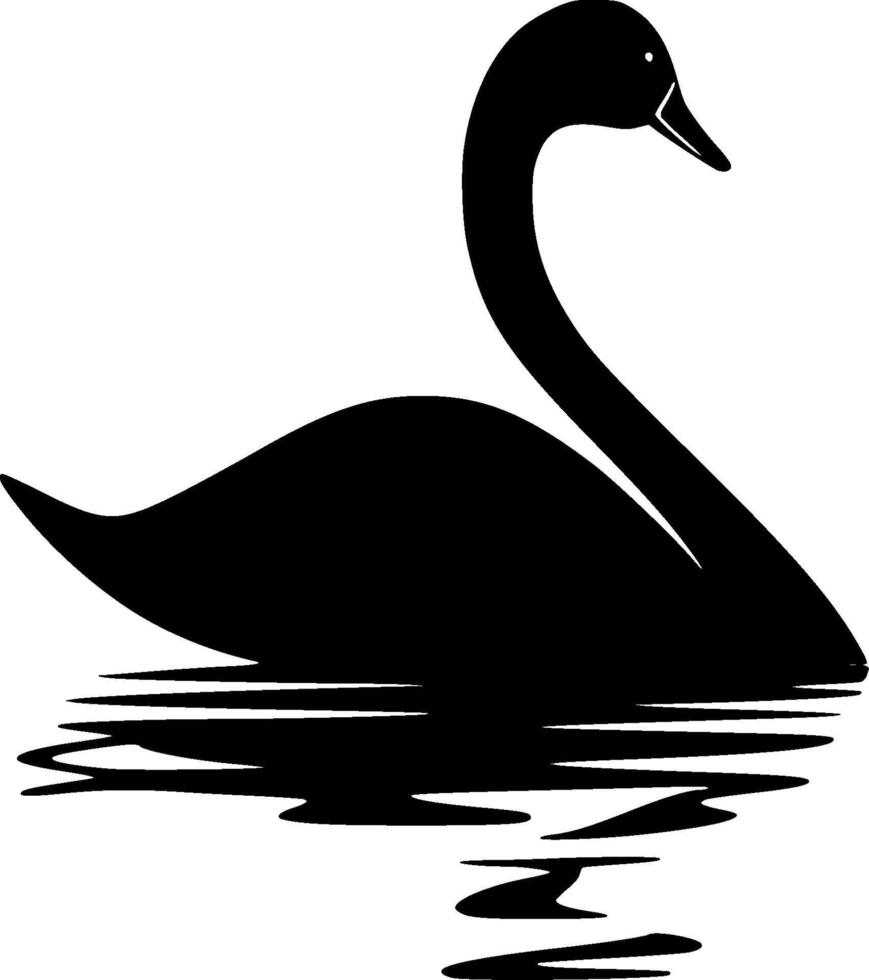 Swan - Black and White Isolated Icon - illustration vector