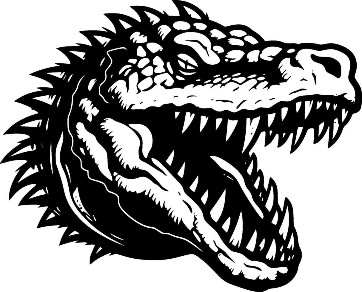 Alligator - Black and White Isolated Icon - illustration vector