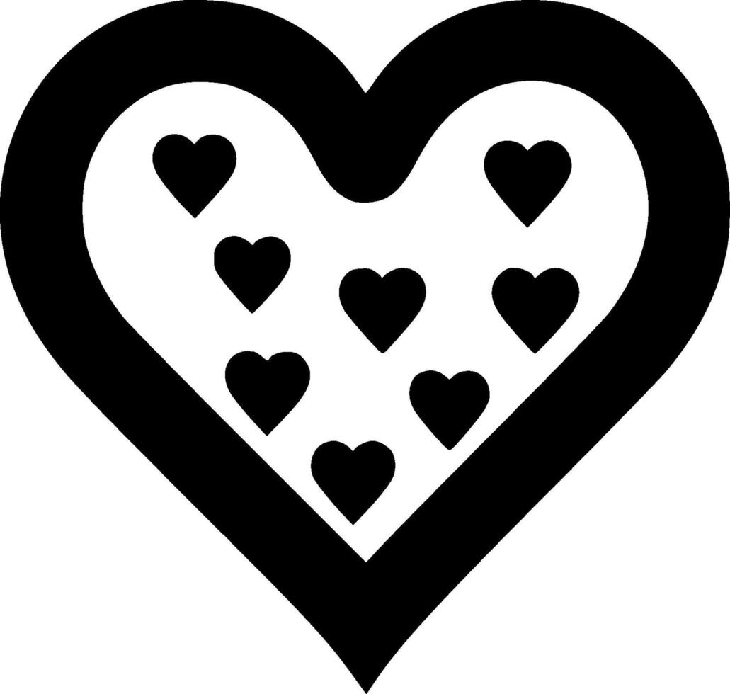 Heart - Black and White Isolated Icon - illustration vector