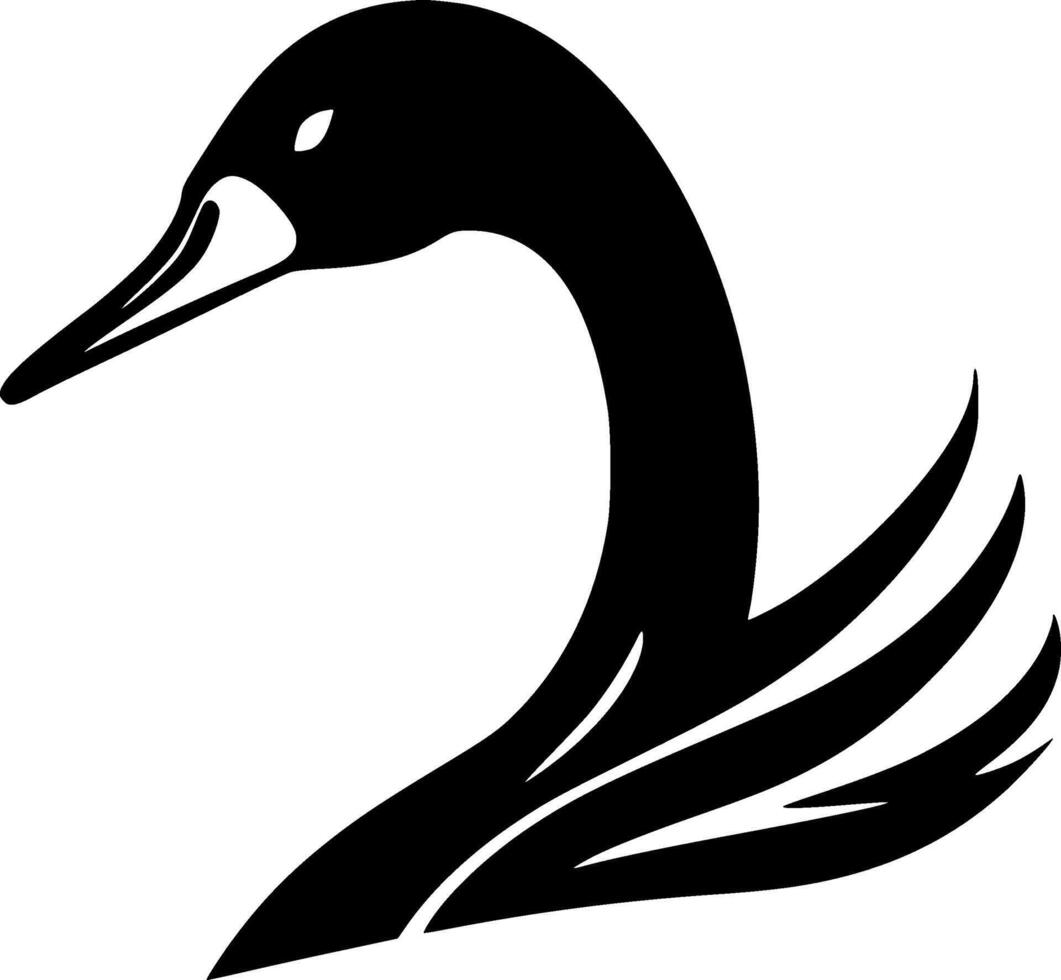 Swan - Black and White Isolated Icon - illustration vector